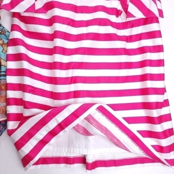 Lilly Pulitzer Red White Stripe Cotton Barbiecore Dress Sz 8 - Picture 3 of 15